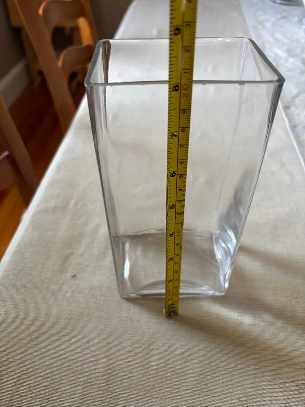 Clear Glass Square Vase - Modern Home Accent